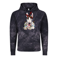 Cloud Black bull terrier with christmas lights Vintage Hoodie - RanaPortraitStore