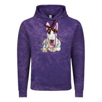 Cloud Purple bull terrier with christmas lights Vintage Hoodie - RanaPortraitStore