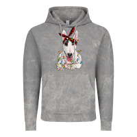 Cloud Rock bull terrier with christmas lights Vintage Hoodie - RanaPortraitStore