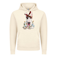 Vintage Artic bull terrier with christmas lights Vintage Hoodie - RanaPortraitStore