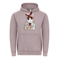 Vintage Zinc bull terrier with christmas lights Vintage Hoodie - RanaPortraitStore