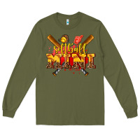 Army Green softball mini Long Sleeve Tee - AdoDesignShop