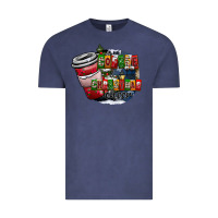 Vintage Denim coffe Vintage Tee - CowhideDigitalArt