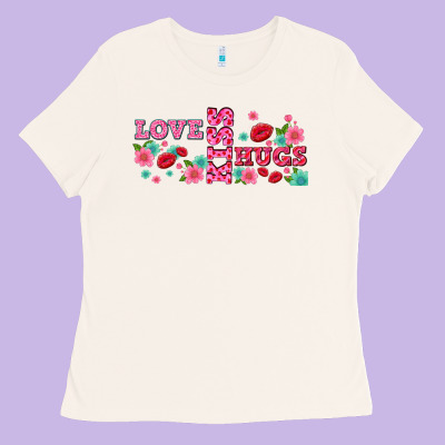 Floral Love And Kiss Ladies Tee Designed By Adodesignshop