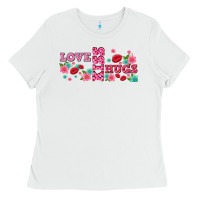 White floral love and kiss Ladies Tee - AdoDesignShop