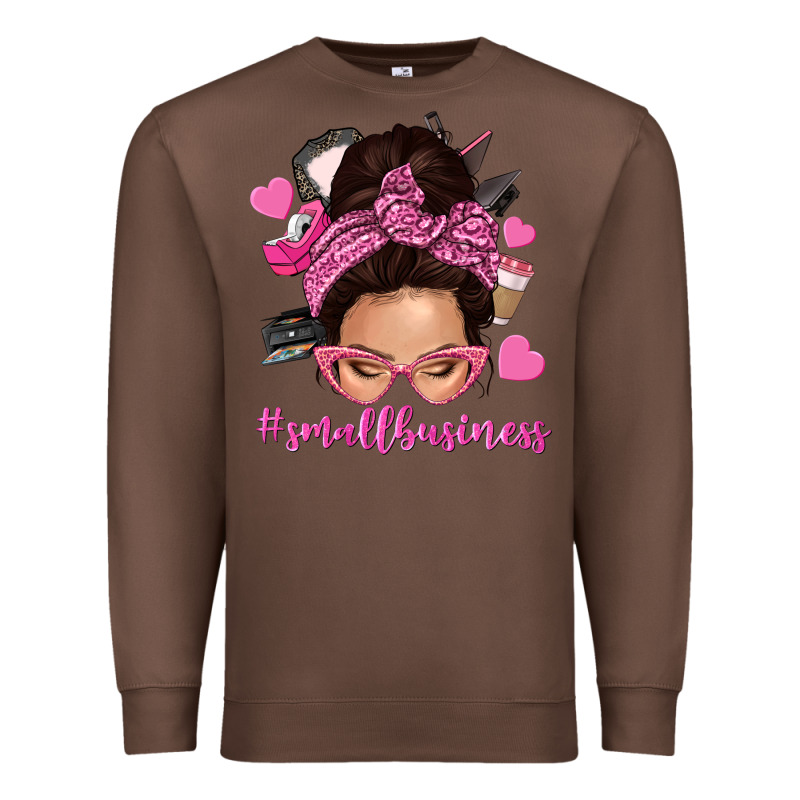 Small Business Messy Bun Premium Sweatshirt by NancyCooperArtShop | Teevron