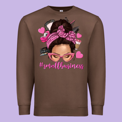 Small Business Messy Bun Premium Sweatshirt Designed By Nancycooperartshop