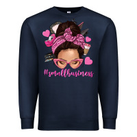 Navy small business messy bun Premium Sweatshirt - NancyCooperArtShop