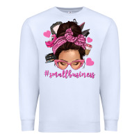 White small business messy bun Premium Sweatshirt - NancyCooperArtShop