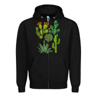 Black watercolor cactus bundle preview Zipper Hoodie - BarkalooDesign