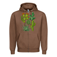 Chestnut watercolor cactus bundle preview Zipper Hoodie - BarkalooDesign