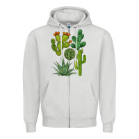 Dove Grey watercolor cactus bundle preview Zipper Hoodie - BarkalooDesign