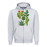 Heather Grey watercolor cactus bundle preview Zipper Hoodie - BarkalooDesign