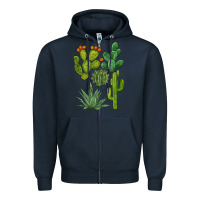 Navy watercolor cactus bundle preview Zipper Hoodie - BarkalooDesign