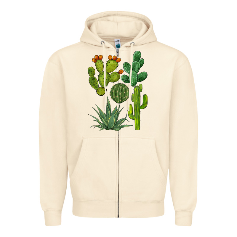 Watercolor Cactus Bundle Preview Zipper Hoodie by BarkalooDesign | Teevron