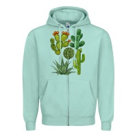 Seafoam watercolor cactus bundle preview Zipper Hoodie - BarkalooDesign