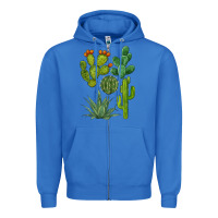 True Royal watercolor cactus bundle preview Zipper Hoodie - BarkalooDesign