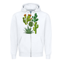White watercolor cactus bundle preview Zipper Hoodie - BarkalooDesign