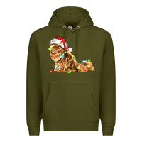Army Green christmas persian cat Premium Hoodie - LillyAllenDesigns