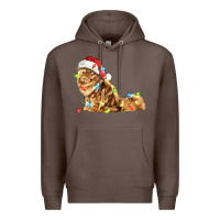 Coffee christmas persian cat Premium Hoodie - LillyAllenDesigns