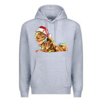 Heather Grey christmas persian cat Premium Hoodie - LillyAllenDesigns