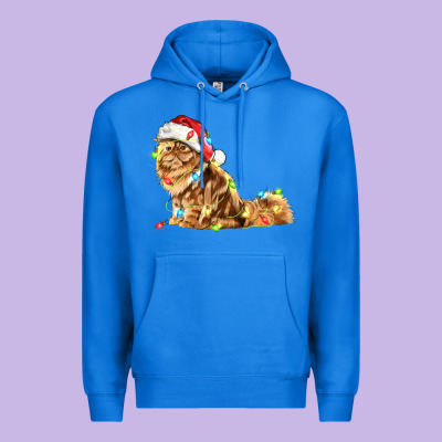 Christmas Persian Cat Premium Hoodie Designed By Lillyallendesigns
