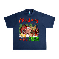 Navy christmas on the farm Urban Heavy Tee - FaDigitalArtStudio