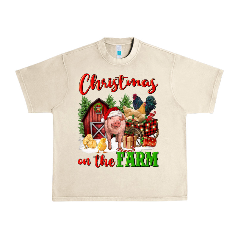 Christmas On The Farm Urban Heavy Tee by FaDigitalArtStudio | Teevron