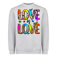 Heather Grey love is love Heavyweight Sweatshirt - Zillion Design Studio