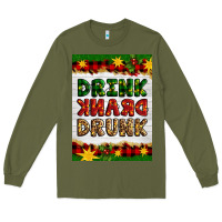 Army Green Christmas Drink Drank Drunk Long Sleeve Tee - Artiststas