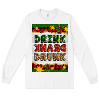 White Christmas Drink Drank Drunk Long Sleeve Tee - Artiststas