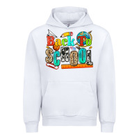 White back to school Urban Hoodie - NancyCooperArtShop