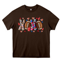 Chocolate Brown Xox Football Heavy Core Tee - CowhideDigitalArt