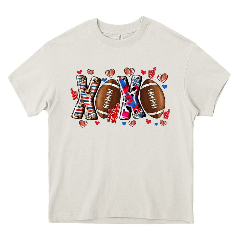 Xox Football Heavy Core Tee by CowhideDigitalArt | Teevron