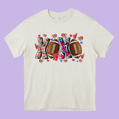 Xox Football Heavy Core Tee Designed By Cowhidedigitalart