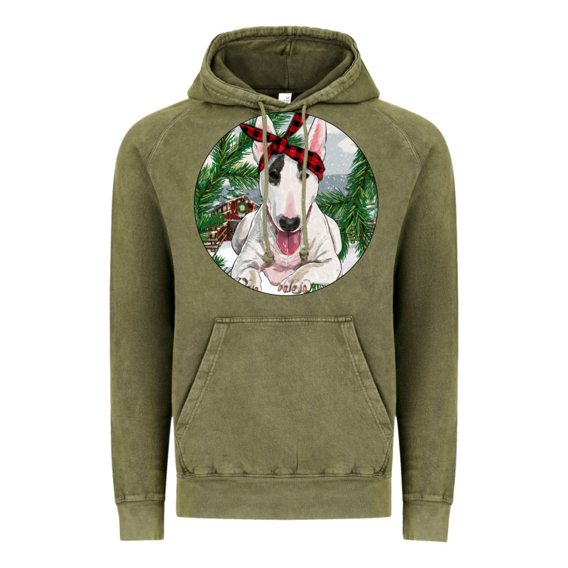 Bull Terrier And Farm Vintage Hoodie by RanaPortraitStore | Teevron