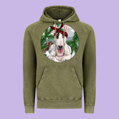 Bull Terrier And Farm Vintage Hoodie Designed By Ranaportraitstore