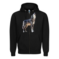 Black wolf Zipper Hoodie - LillyAllenDesigns