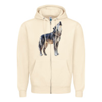 Sandshell wolf Zipper Hoodie - LillyAllenDesigns