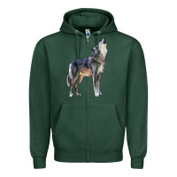 Sports Green wolf Zipper Hoodie - LillyAllenDesigns