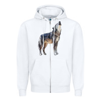White wolf Zipper Hoodie - LillyAllenDesigns