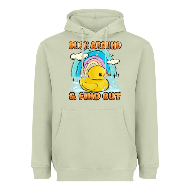 Duck Around And Find Out Heavyweight Hoodie by MaliasSmallBusiness | Teevron