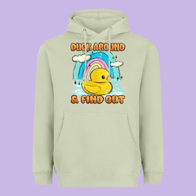 Duck Around And Find Out Heavyweight Hoodie Designed By Maliassmallbusiness