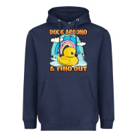 Navy duck around and find out Heavyweight Hoodie - MaliasSmallBusiness