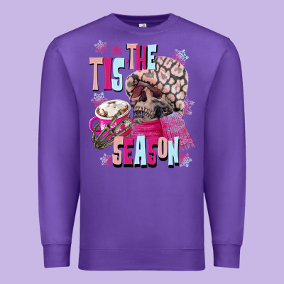 Tis The Season Winter Skull Premium Sweatshirt Designed By Nancycooperartshop