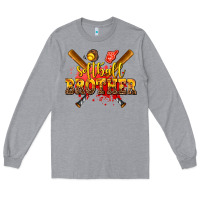 Heather Grey softball brother Long Sleeve Tee - AdoDesignShop