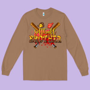 Softball Brother Long Sleeve Tee Designed By Adodesignshop