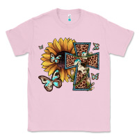 Bubblegum Pink leopard cross sunflower butterfly Classic Tee - JahusDesignShop