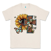 Natural leopard cross sunflower butterfly Classic Tee - JahusDesignShop