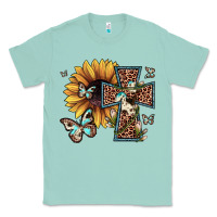Seafoam leopard cross sunflower butterfly Classic Tee - JahusDesignShop